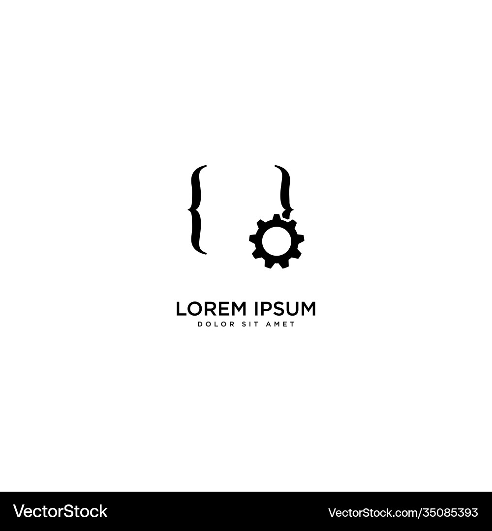 Gear code design mechanical simple Vector Image