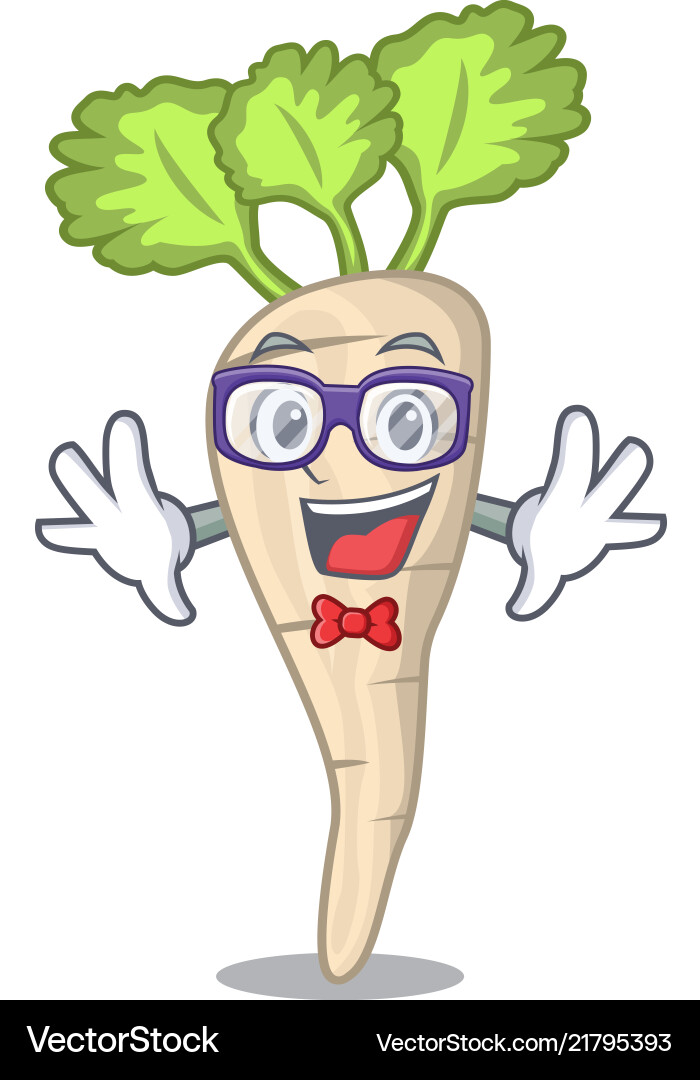 Geek parsnip isolated on the cartoon style Geek parsnip isolated on the cartoon style Vector Image