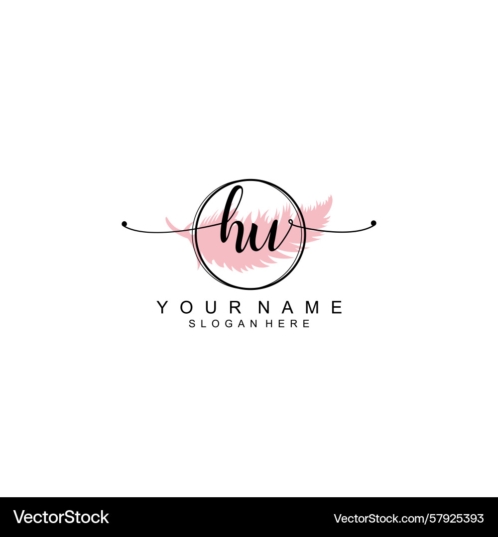 Handwriting logo concepts with initial hu Vector Image