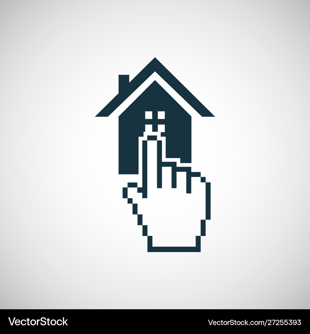 Home select finger icon for web and ui on white Vector Image
