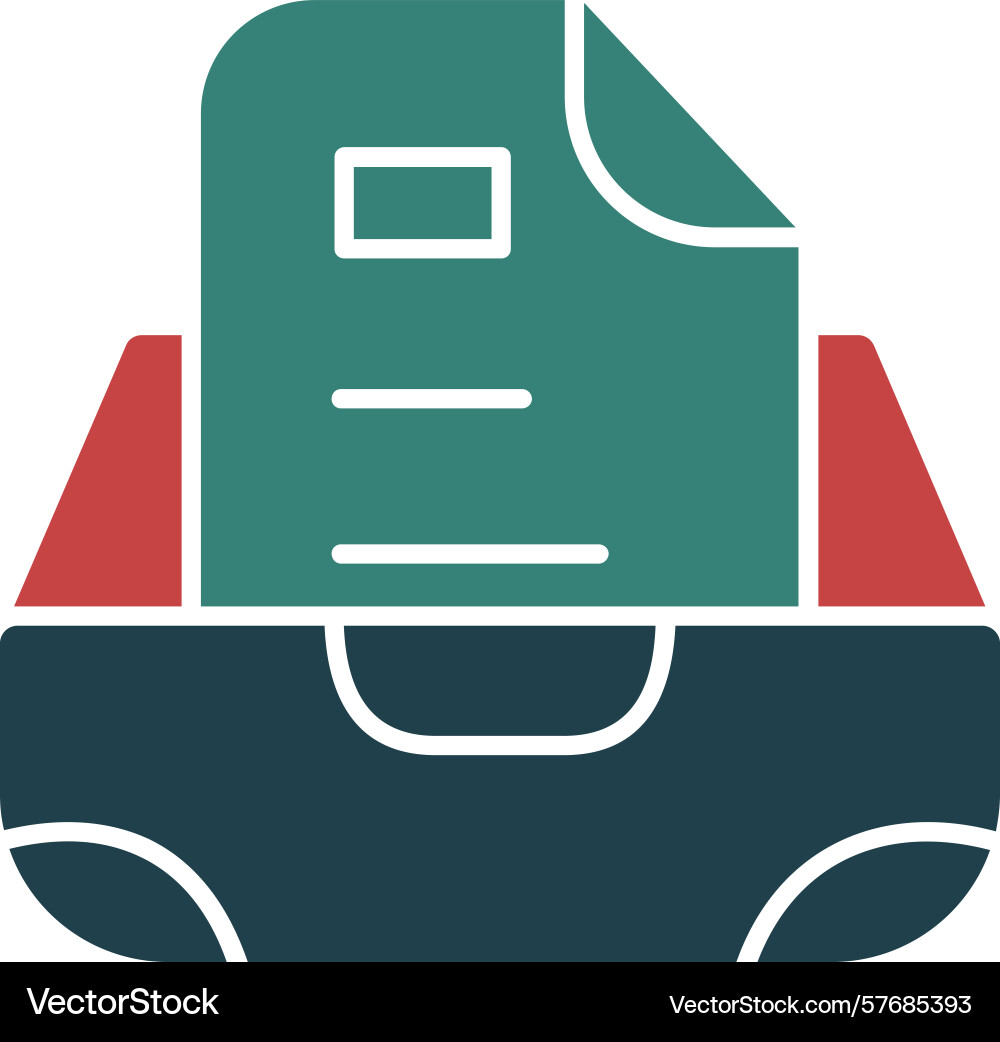 Inbox glyph multi color icon vector image
