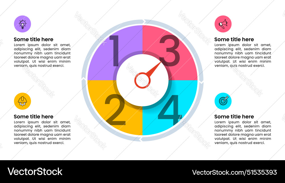 Infographic template pointer with 4 steps Infographic template pointer with 4 steps vector image
