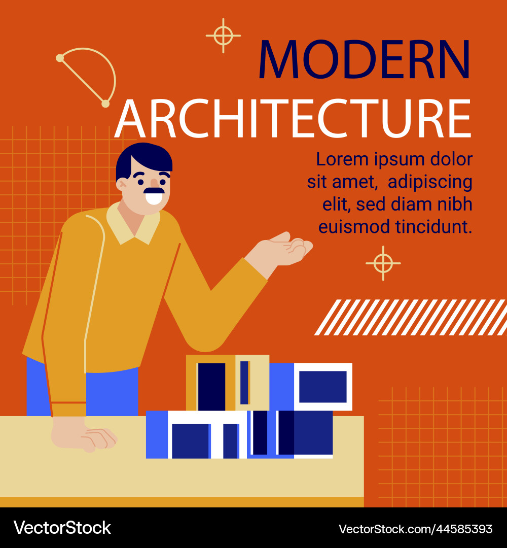 Minimal architecture project posts Vector Image