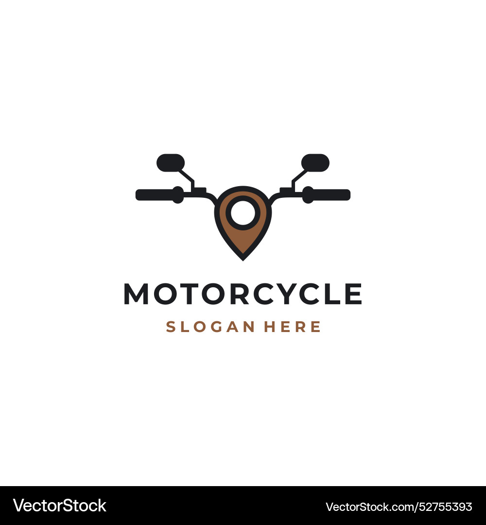 Motorcycle Logo - Handlebar & Map Pointer vector image