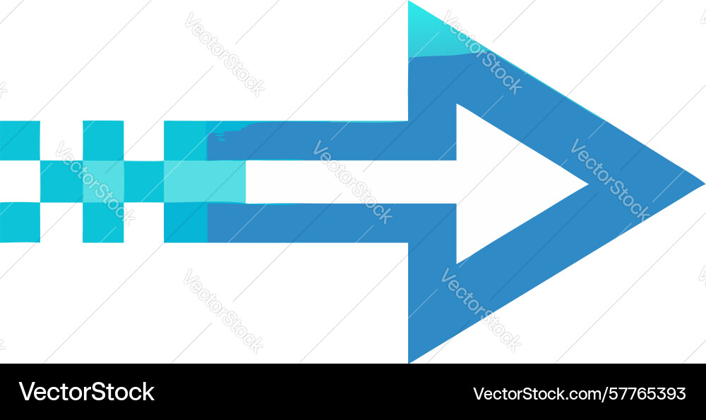 Pixelated right arrow modern digital pointer vector image