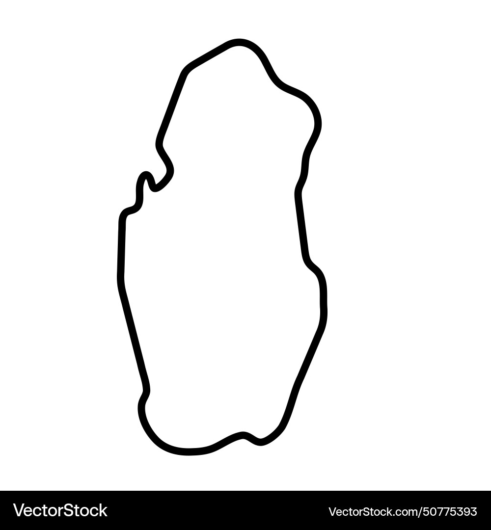 Qatar simplified outline map Royalty Free Vector Image