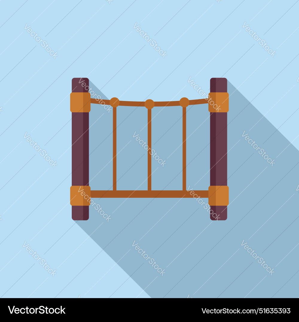 Rope bridge obstacle course element flat design Vector Image