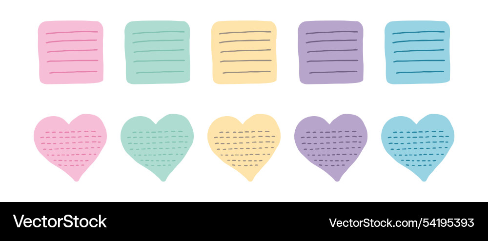 Set of colorful sticky notes in rectangular Vector Image