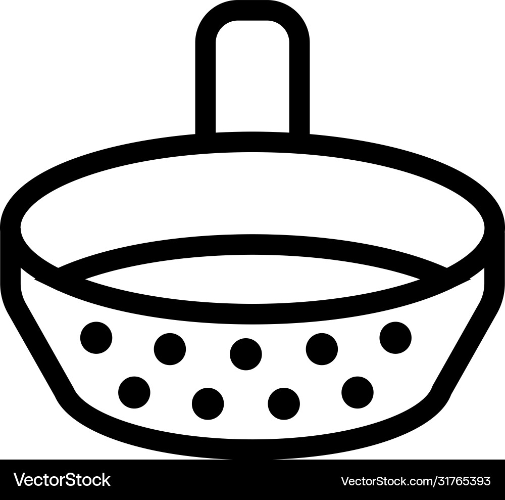 Sieve with handle icon outline Vector Image
