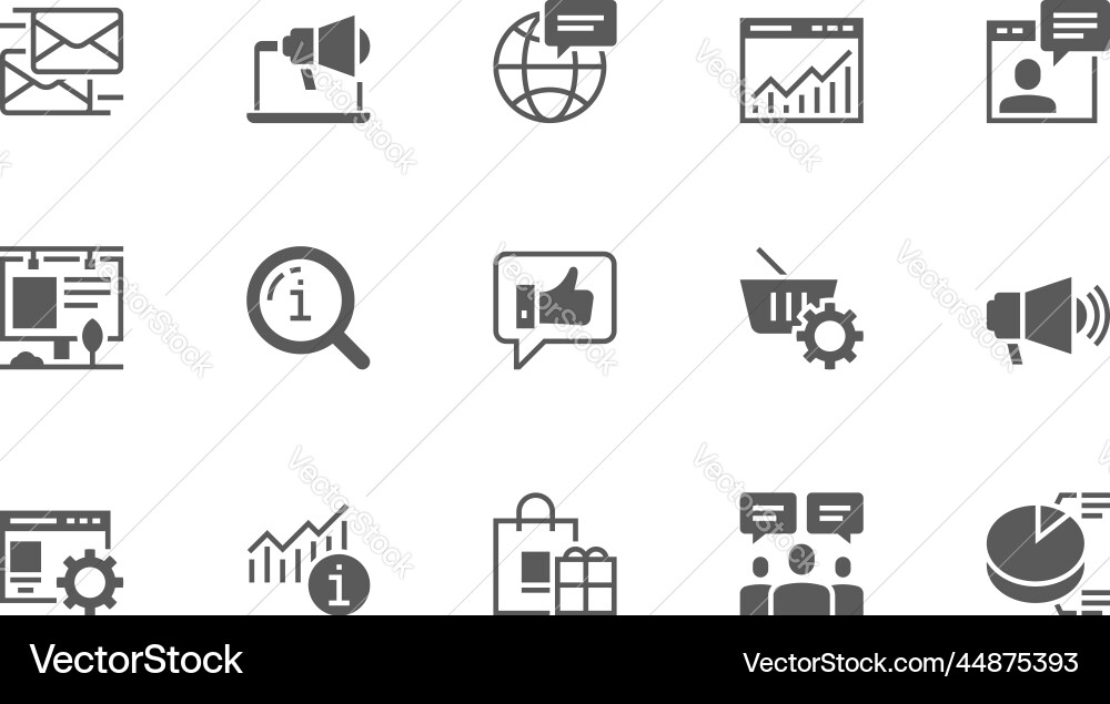 Simple digital marketing icons set Simple digital marketing icons set vector image