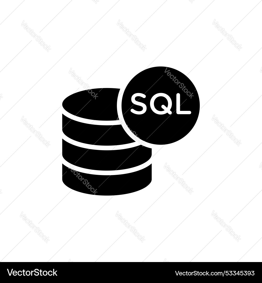 Sql line icon isolated on white background Vector Image