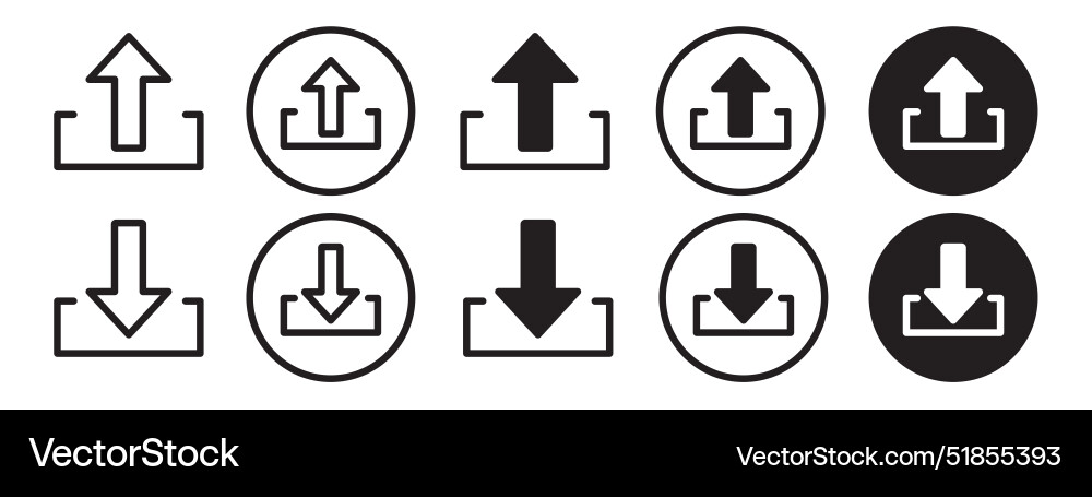 Upload icon set collection for web Upload icon set collection for web vector image