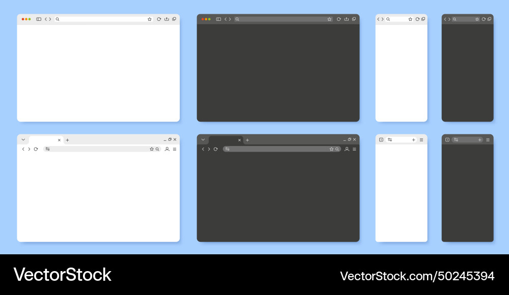 Browser window internet browsing tab ui template vector image