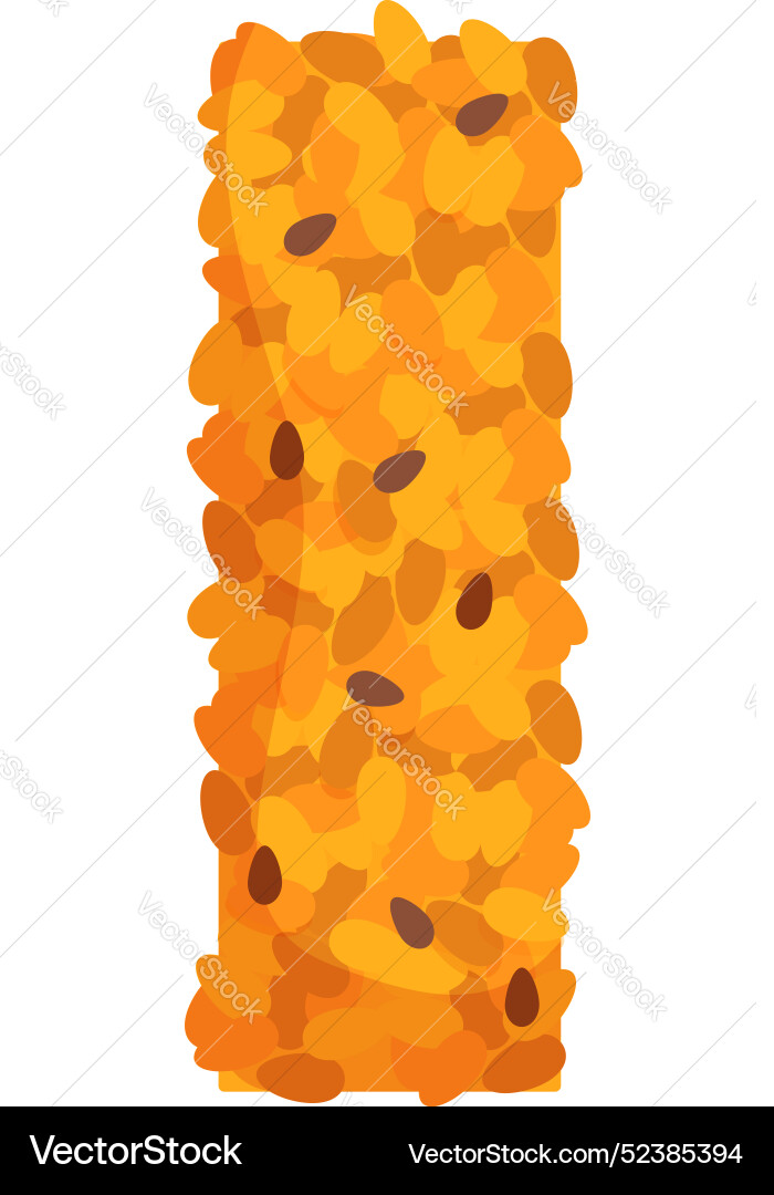 Crunchy granola bar forming letter i from alphabet Crunchy granola bar forming letter i from alphabet vector image