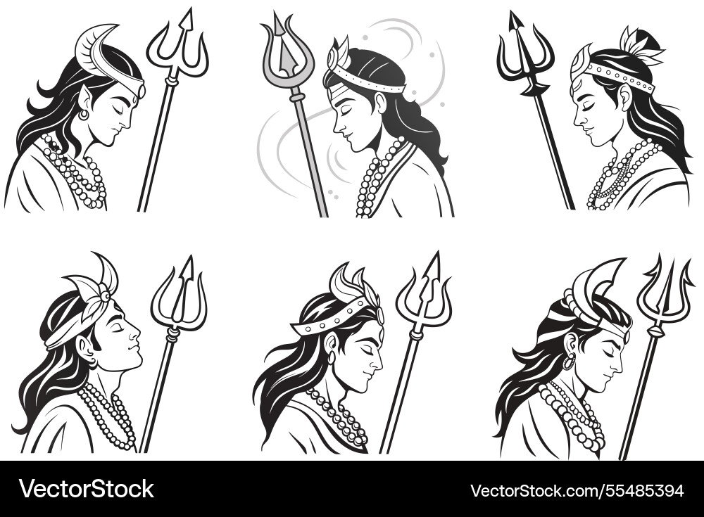 Divine warrior artistic black sketch Divine warrior artistic black sketch vector image
