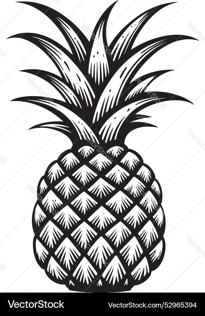 Fruitful Elegance Pineapple Iconic Emblem Stylish Vector Image