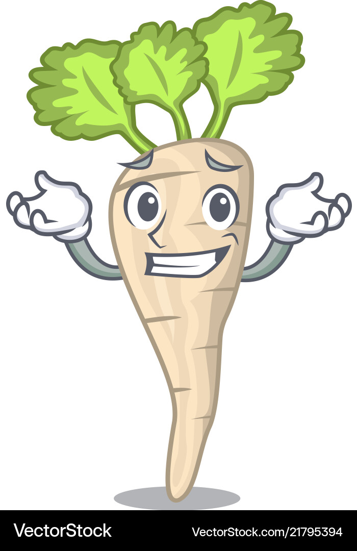 Grinning parsnip isolated on the cartoon style Grinning parsnip isolated on the cartoon style Vector Image