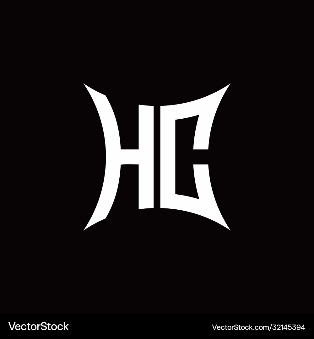 Hc monogram logo with sharped shape design Hc monogram logo with sharped shape design Vector Image