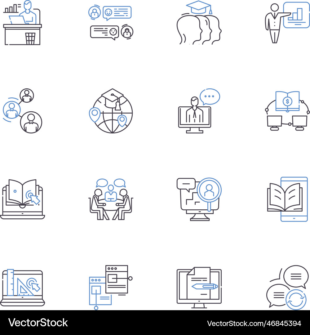 Instruction line icons collection Vector Image