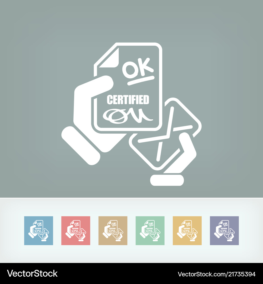 Mail with certification document Vector Image