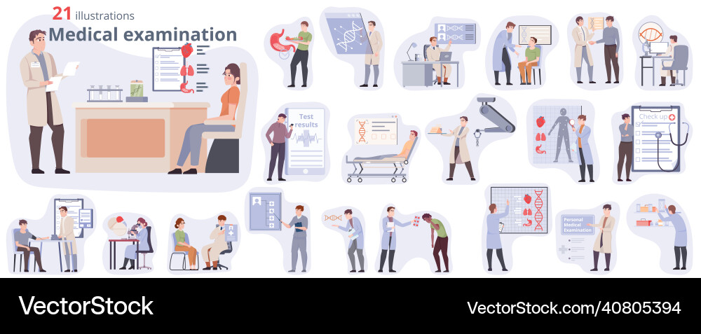 Medicine flat set Royalty Free Vector Image - VectorStock