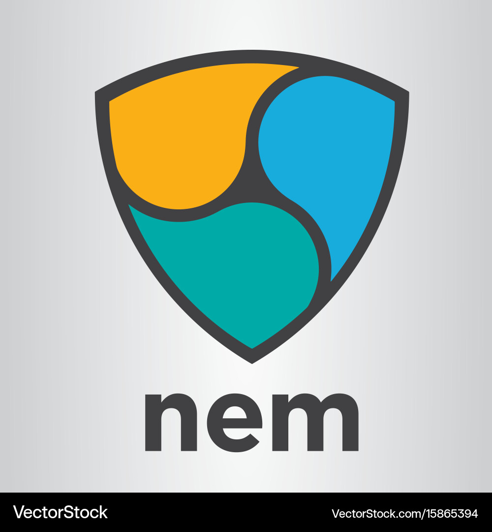 Nem xem blockchain cripto currency logo Vector Image