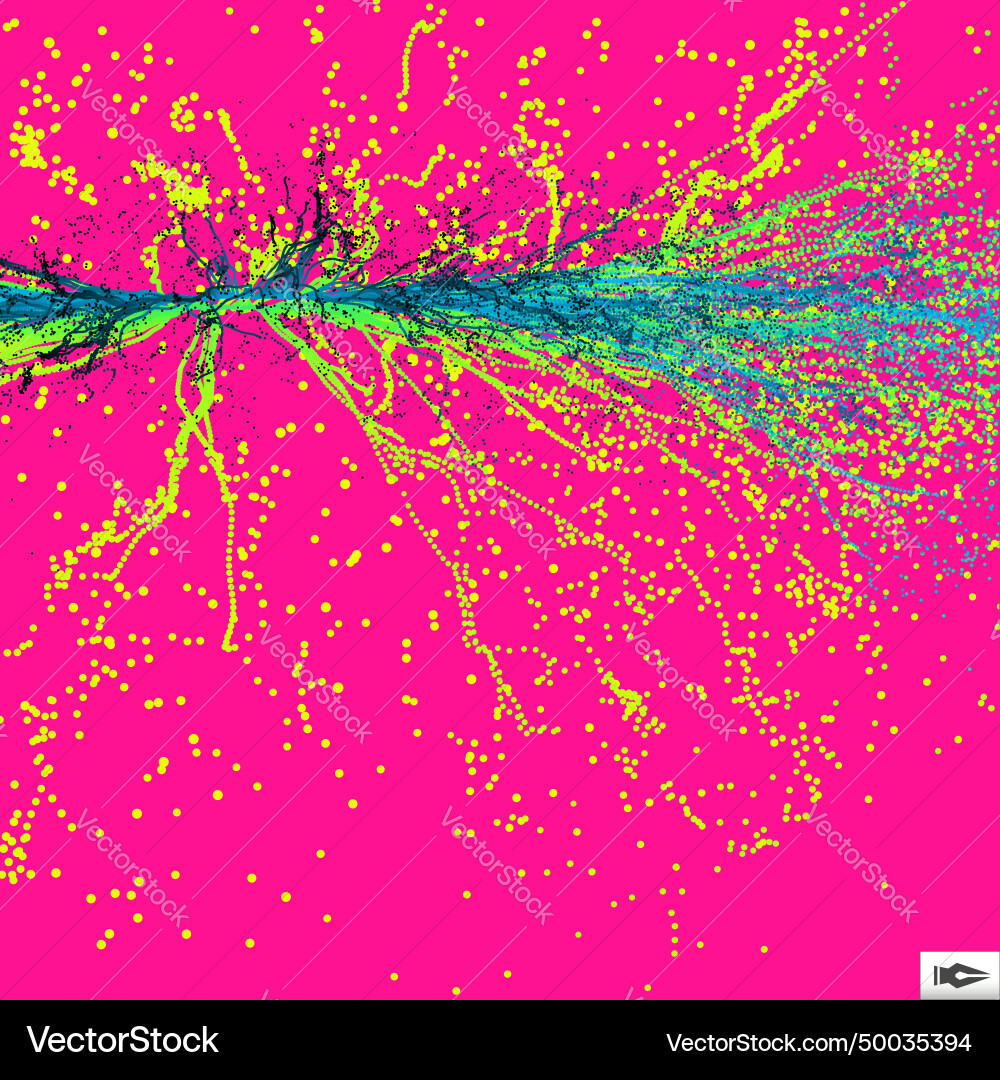 Point explode array with dynamic emitted particles Vector Image