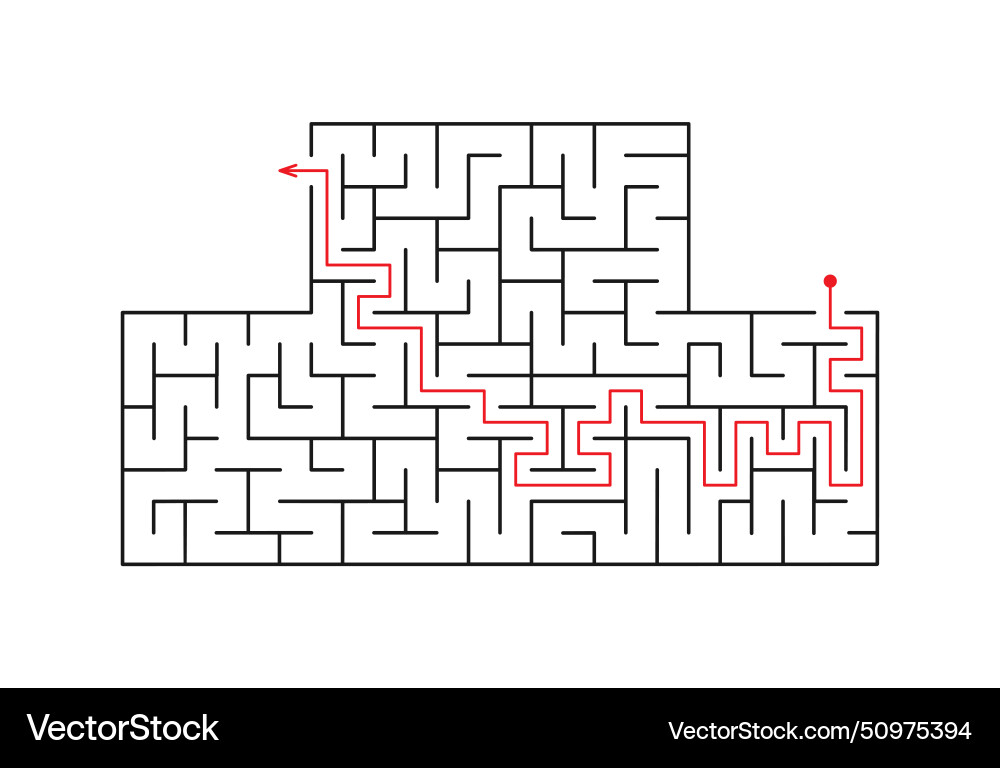 Puzzle game rectangular labyrinth Vector Image