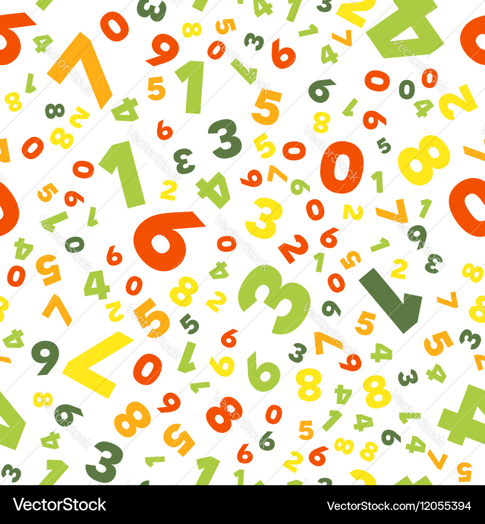 Seamless pattern - different numbers vector image