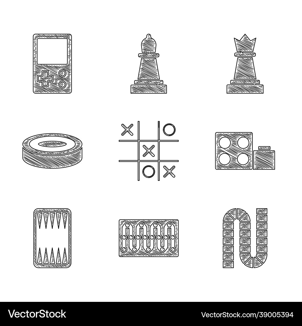Set tic tac toe game board toy building block Set tic tac toe game board toy building block Vector Image