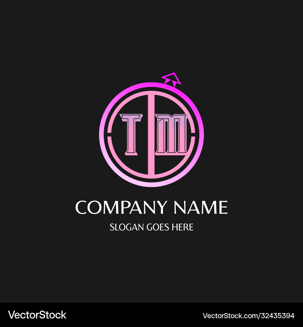 Tm initial logo with colorful circle template Vector Image