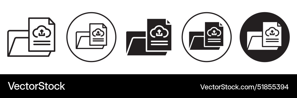 Upload file icon set collection for web Vector Image