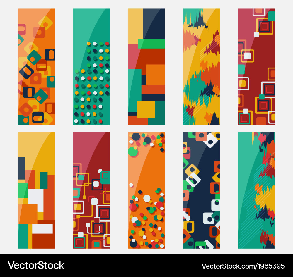 Abstract various 10 colorful header set collection Vector Image