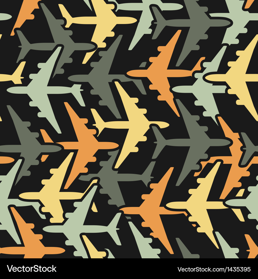 Airplane Pattern - Retro Skies Vector Image