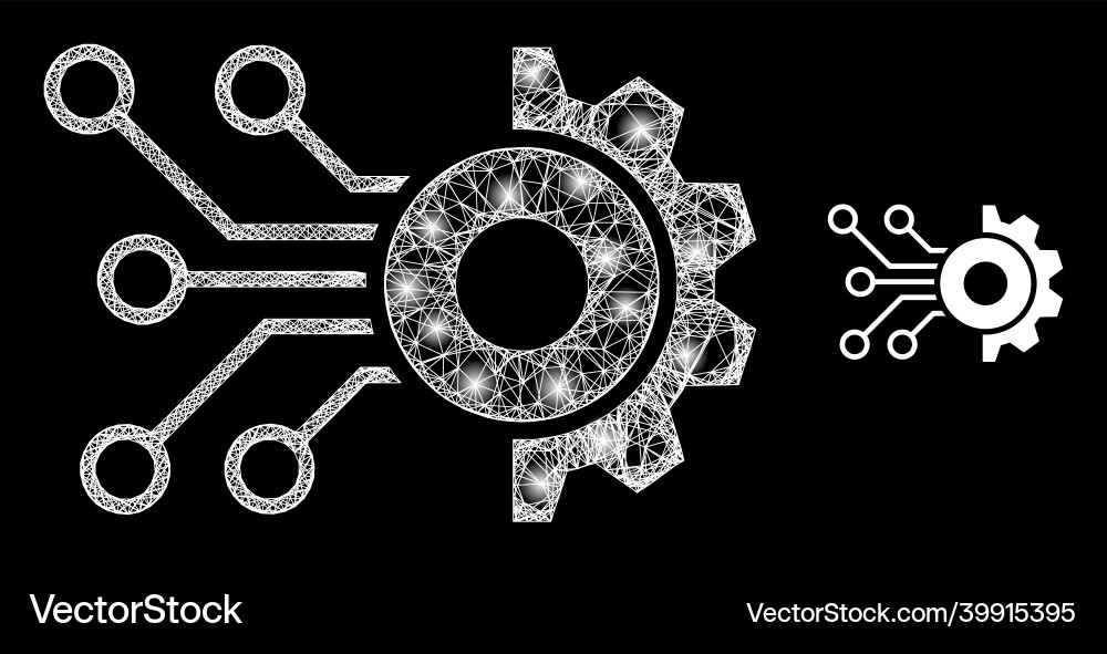 Bright web model gear circuit with color vector image