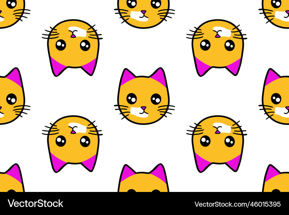 Cat pattern with faces seamless print Cat pattern with faces seamless print Vector Image