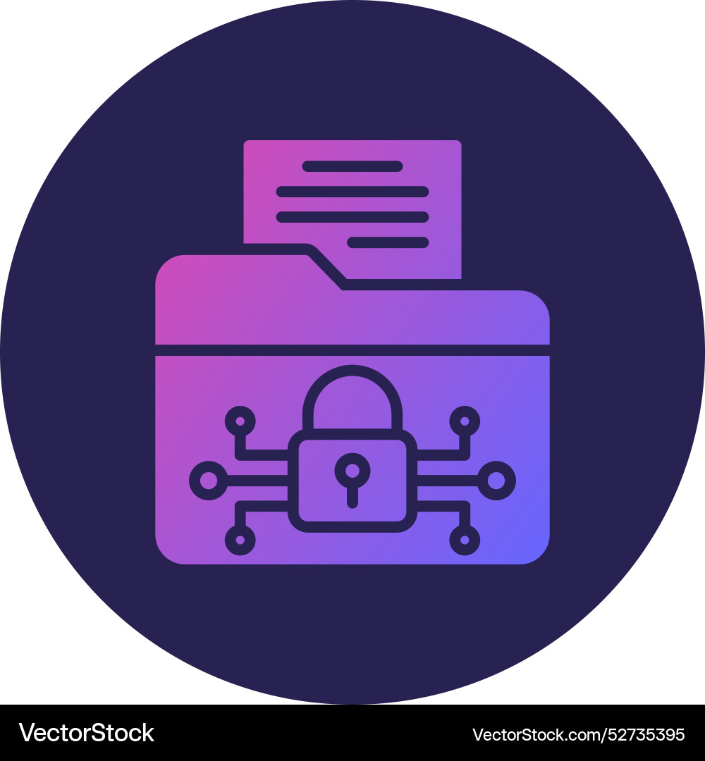 Data encryption glyph circle gradient icon vector image