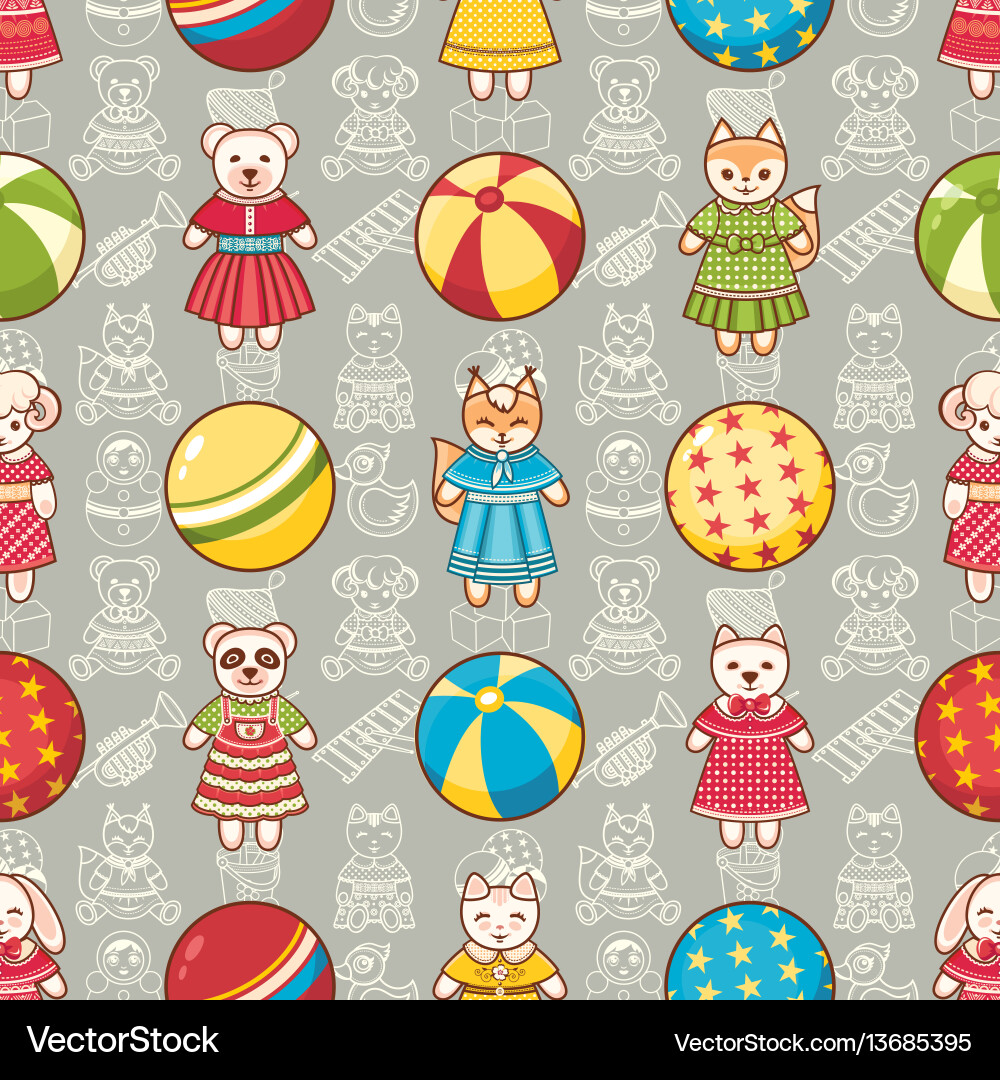 Kid toy seamless pattern design element vector image
