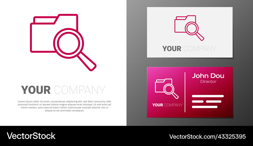 Logotype line search concept with folder icon Logotype line search concept with folder icon Vector Image