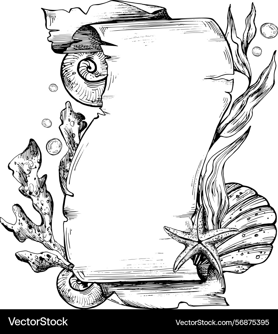 Papyrus rolled scroll with jagged edges space Vector Image