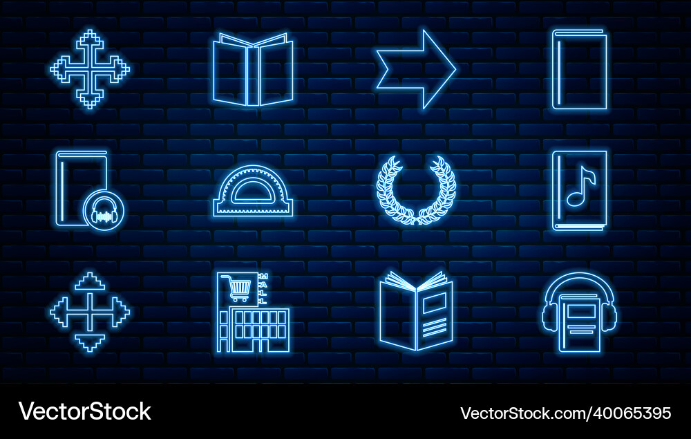 Set line audio book arrow protractor grid pixel Set line audio book arrow protractor grid pixel vector image