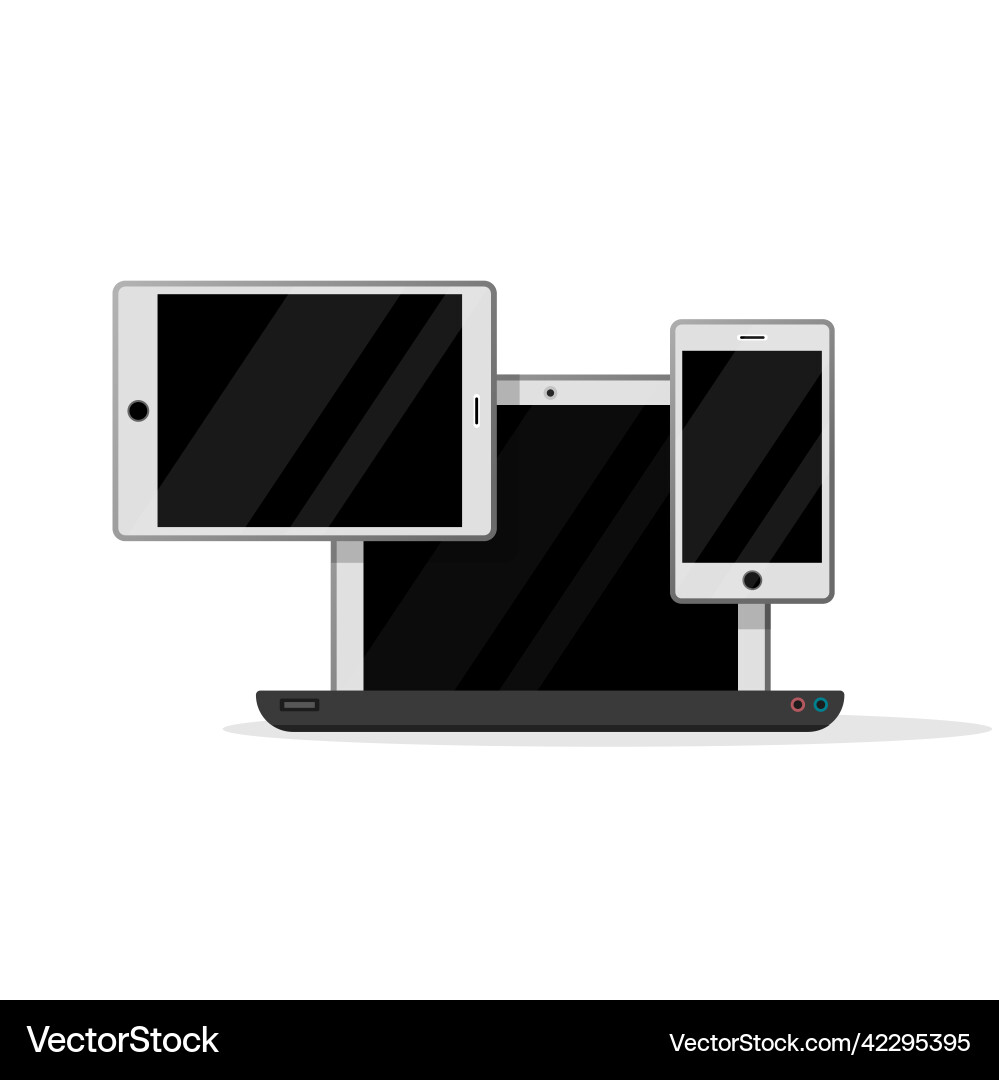 Set of computer in simple flat style Vector Image