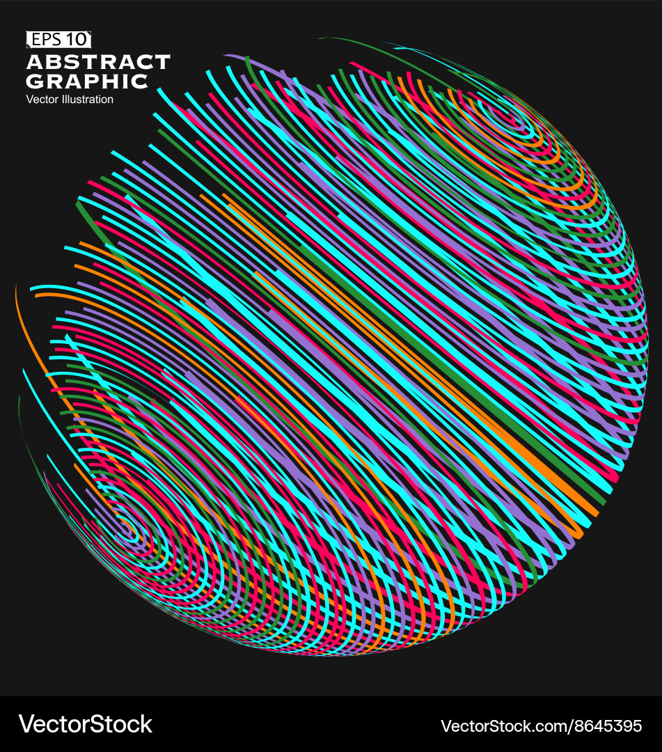 Three-dimensional sphere composed of multicolored vector image