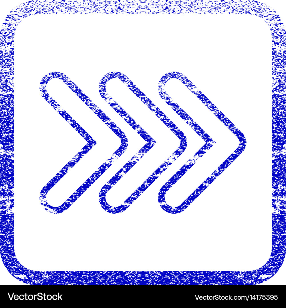 Triple pointer right framed textured icon Vector Image