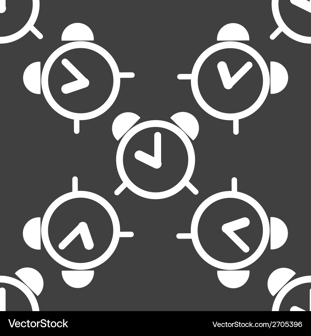 Alarm clock web icon flat design seamless pattern Vector Image