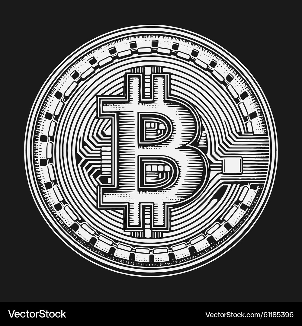 Bitcoin Cryptocurrency Coin – Royalty-Free Vector | VectorStock
