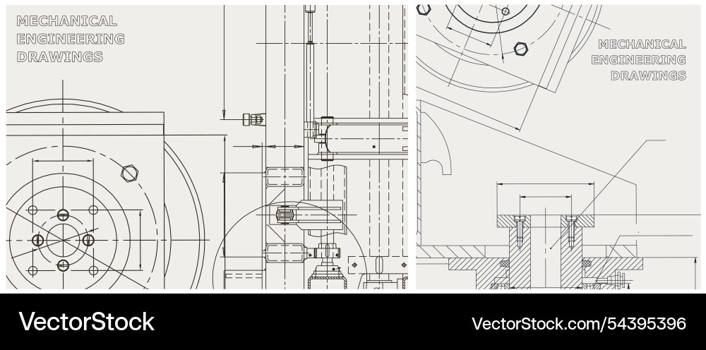 Blueprint set engine line drawing Blueprint set engine line drawing vector image