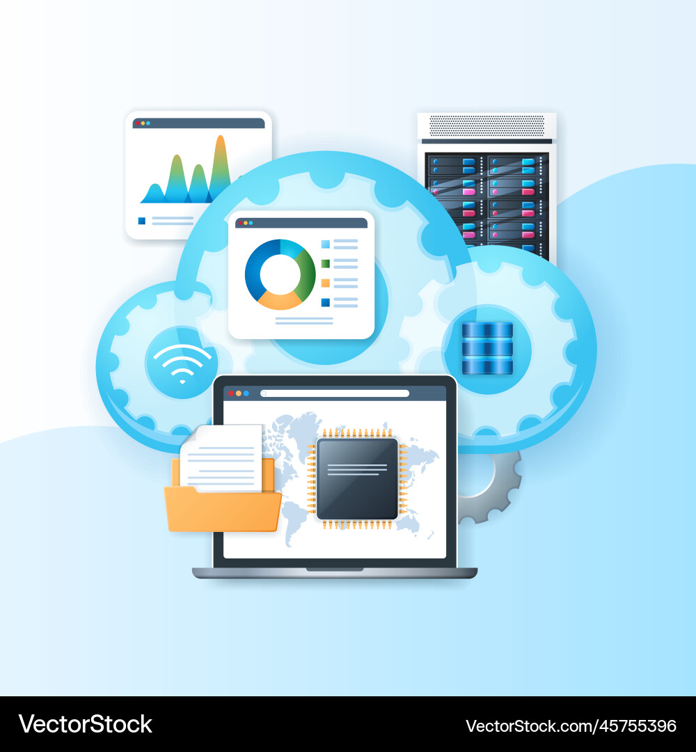 Cloud computing in 3d style Cloud computing in 3d style vector image