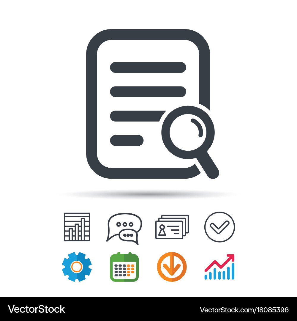File search icon document page with magnifier Vector Image
