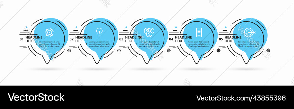 Infographic template process chart with 5 steps vector image